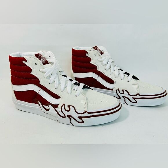 NEW Vans Sk8 Hi Flame White Tawny Port size 7.5 - Picture 3 of 13